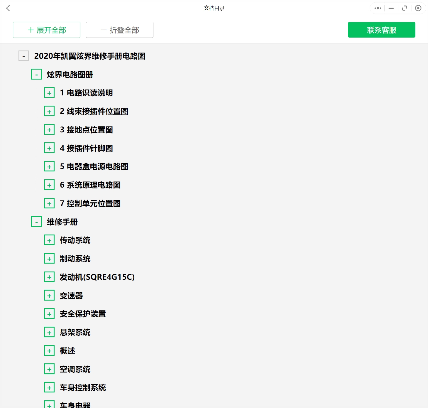 2014-2020年款凱翼汽車維修手冊(cè)和電路圖線路接線圖資料更新汽修幫手資料庫